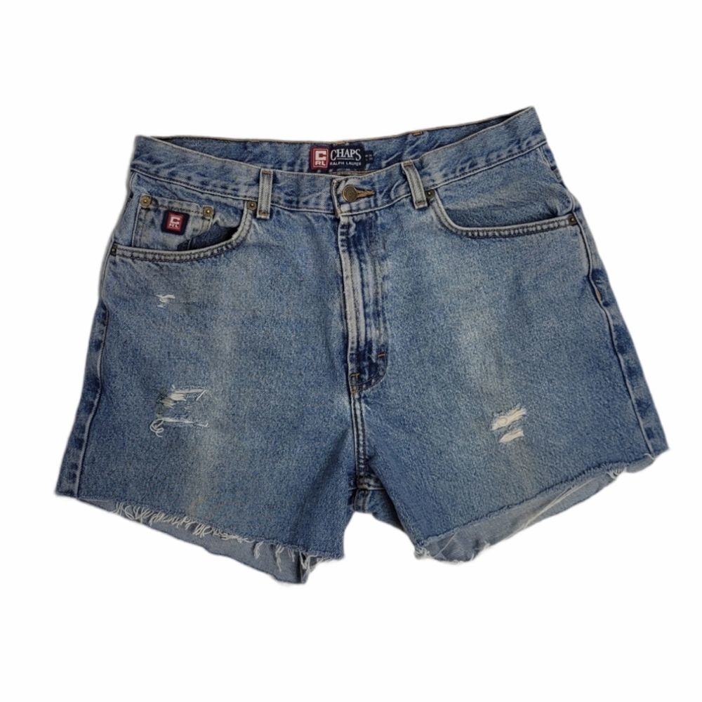 VINTAGE 90s jean shorts Ralph Lauren cutoff distressed denim XL